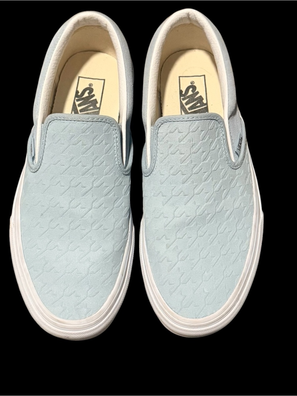 Vans Slip-On Sneakers in Pale Blue with White Trim